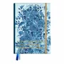 Papeterie bureau - Carnet en satin/nylon imprimé oiseaux et fleurs bleu de Delft - BIEN MOVES