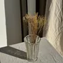Vases - Vintage Geometric Molded Glass Flared Vase H21 - OFFICE OBJETS