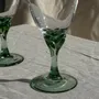 Verres à pied - Lot de 4 verres à pied vert vintage H16 - OFFICE OBJETS