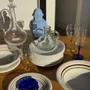 Decorative objects - D10" blue glass shell cup - OFFICE OBJETS