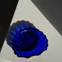 Decorative objects - D10" blue glass shell cup - OFFICE OBJETS