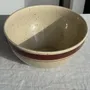 Platter and bowls - Large salad bowl in speckled beige with ochre frieze H14 D25 - OFFICE OBJETS