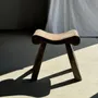 Stools - Ancient teak quadripod stool from Indonesia H 50 L 52 - OFFICE OBJETS