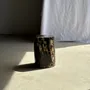 Stools - Black petrified wood side table beige side H35 D24 - 3352 - OFFICE OBJETS