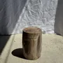 Stools - Small side table in beige grey petrified wood H28 D18 - 3325 - OFFICE OBJETS