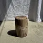 Stools - Small side table in beige grey petrified wood H28 D18 - 3325 - OFFICE OBJETS