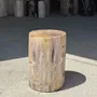 Stools - Small side table in beige grey petrified wood H28 D18 - 3325 - OFFICE OBJETS
