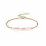 Bracelets - Faceted Pink Moonstone A Bracelet – Gold-Plated Stainless Steel - ARABESK