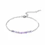 Bracelets - Faceted Amethyst Bracelet – Silver-Tone Stainless Steel - ARABESK
