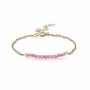 Bracelets - Bracelet Calcédoine Rose facettée AA – acier inoxydable doré - ARABESK