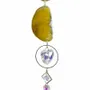 Decorative objects - Yellow Agate Sun Catcher Mobile, Moon & Heart Crystal Pendants 41cm - ARABESK