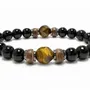Bracelets - Bracelet Onyx Noir & Œil de Tigre A perles 8mm - ARABESK