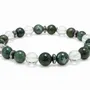 Bracelets - Clear Quartz & Moss Agate AA Bracelet, 8mm Beads - ARABESK