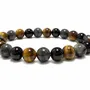 Bracelets - Larvikite, Tiger's Eye & Black Onyx Bracelet A, 8mm Beads - ARABESK
