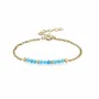 Bracelets - Bracelet Apatite Bleue facettée A – acier inoxydable doré - ARABESK