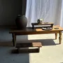 Stools - Small low bench in ancient teak from Indonesia H14 L50 - OFFICE OBJETS