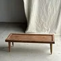 Coffee tables - Coffee table with tapered legs in upcycled antique teak H35 L104 - OFFICE OBJETS