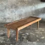 Coffee tables - Coffee table with tapered legs in upcycled antique teak H35 L104 - OFFICE OBJETS