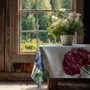 Table cloths - 100% linen tablecloth HYDRANGEA 140x250cm - NORRAVILLA