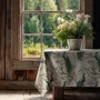 Table cloths - 100% linen tablecloth CHINOISERIE PEACOCK 140x250 cm - NORRAVILLA