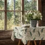 Table cloths - 100% linen tablecloth CHINOISERIE PEACOCK 140x250 cm - NORRAVILLA
