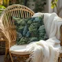 Fabric cushions - 100% linen pilowcase - Green forest - Verdure tapestry print - NORRAVILLA