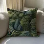 Fabric cushions - 100% linen pilowcase - Green forest - Verdure tapestry print - NORRAVILLA