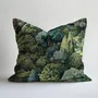 Fabric cushions - 100% linen pilowcase - Green forest - Verdure tapestry print - NORRAVILLA