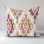 Comforters and pillows - 100% Linen Pillowcase - Red Diamond Pattern Ikat Patola - NORRAVILLA