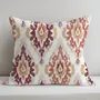 Comforters and pillows - 100% Linen Pillowcase - Red Diamond Pattern Ikat Patola - NORRAVILLA