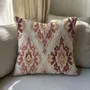 Comforters and pillows - 100% Linen Pillowcase - Red Diamond Pattern Ikat Patola - NORRAVILLA