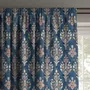 Curtains and window coverings - 100% Linen Curtains  - Indian blue print on heavy linen - NORRAVILLA