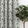 Curtains and window coverings - 100% Linen Curtains  - Beige floral  print on heavy linen - NORRAVILLA