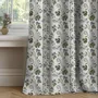 Curtains and window coverings - 100% Linen Curtains  - Beige floral  print on heavy linen - NORRAVILLA