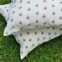 Comforters and pillows - 100% Linen Pillowcase - Beige small flowers print on heavy linen - NORRAVILLA