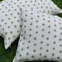 Comforters and pillows - 100% Linen Pillowcase - Beige small flowers print on heavy linen - NORRAVILLA