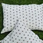 Comforters and pillows - 100% Linen Pillowcase - Beige small flowers print on heavy linen - NORRAVILLA