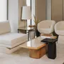 Tabourets pour collectivités - Ipanema Pouf design contemporain pied bois massi, tissu, option COM - DUISTT