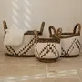 Objets de décoration - Panier artisanal Putih en fibre de bananes et macramé (Grand) - DESIGN TRIP