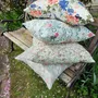 Comforters and pillows - 100% Linen Pillowcase - Floral print on heavy linen - NORRAVILLA