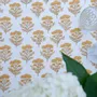 Table cloths - 100% linen tablecloth - Floral Yellow Tansy print on heavy linen - NORRAVILLA