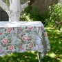 Table cloths - 100% linen tablecloth - Floral Peony print on heavy linen - NORRAVILLA