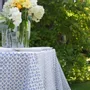 Table cloths - 100% linen tablecloth - Blue Fleur de lis print on heavy linen - NORRAVILLA
