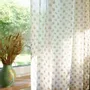 Curtains and window coverings - 100% Linen Curtains  - Brown Acorn leaves  print on sheer linen - NORRAVILLA