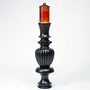 Candlesticks and candle holders - A pair of stained wood candle holders - ESMERY EBENISTERIE