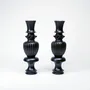 Candlesticks and candle holders - A pair of stained wood candle holders - ESMERY EBENISTERIE