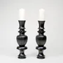 Candlesticks and candle holders - A pair of stained wood candle holders - ESMERY EBENISTERIE