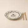 Everyday plates - Scalloped Floral Dessert Plate | Hand-crafted Ceramic | 8.5 Inch - CASA AMAROSA