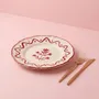 Everyday plates - Scalloped Floral Dessert Plate | Hand-crafted Ceramic | 8.5 Inch - CASA AMAROSA