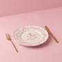 Everyday plates - Scalloped Floral Dessert Plate | Hand-crafted Ceramic | 8.5 Inch - CASA AMAROSA